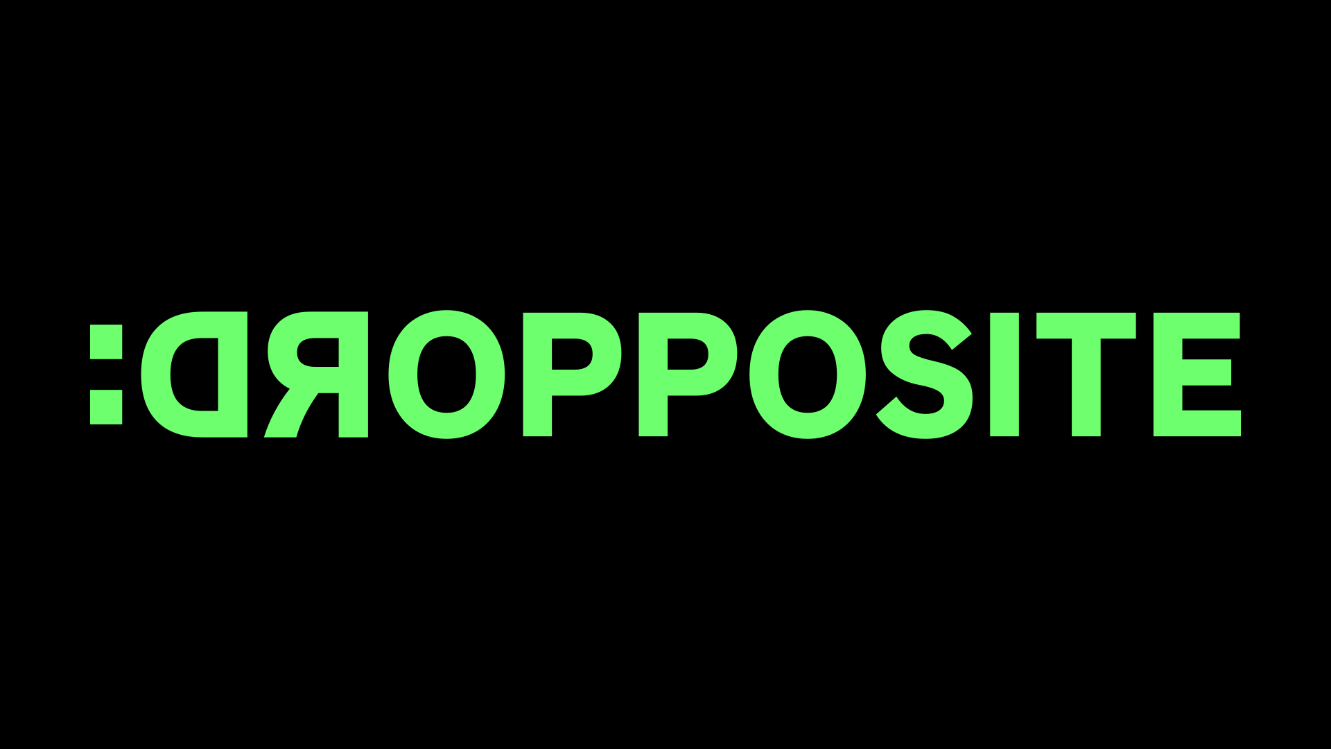 full dropposite logo with a D colon face